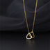 Double Heart Interlocking Titanium Steel Necklace Jewelry - Minihomy