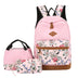 Floral Bags 3pcs Schoolbag Backpack Lunch Bag And Wallets: Your Stylish Companion for Every Adventure - Minihomy