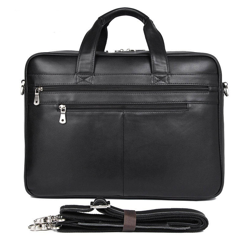 Men's Napa Leather Briefcase - Real Leather Handbag with Comfortable Texture - Minihomy