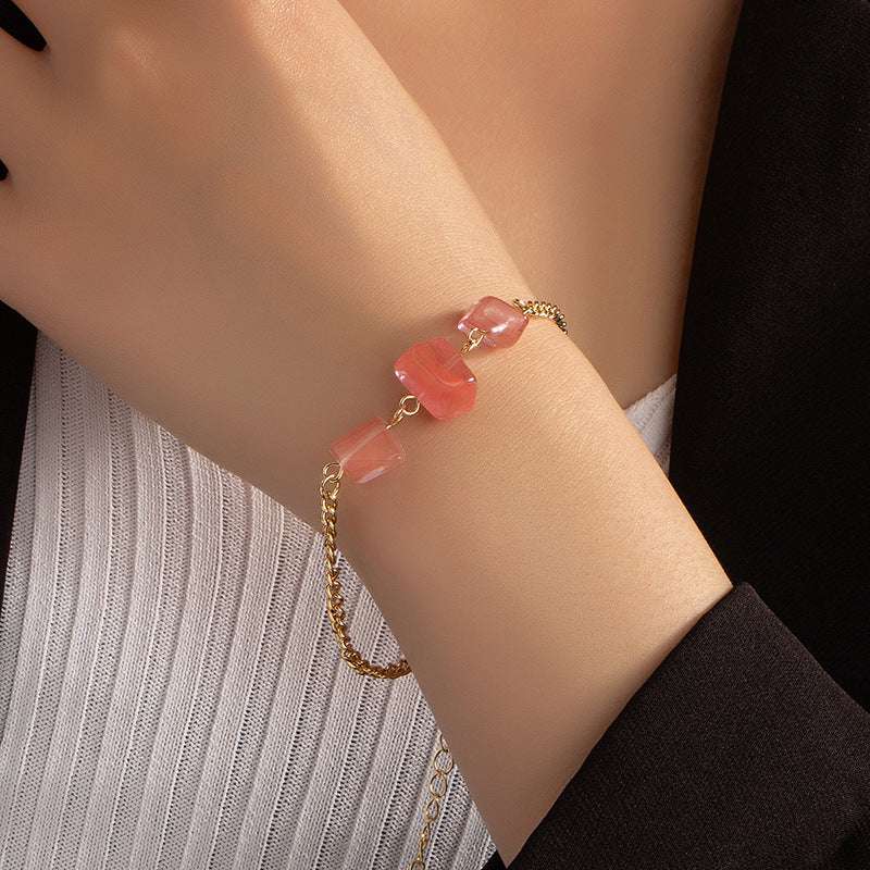 Irregular Natural Crushed Stone Bracelet - Fashionable Accessory for Women - Minihomy