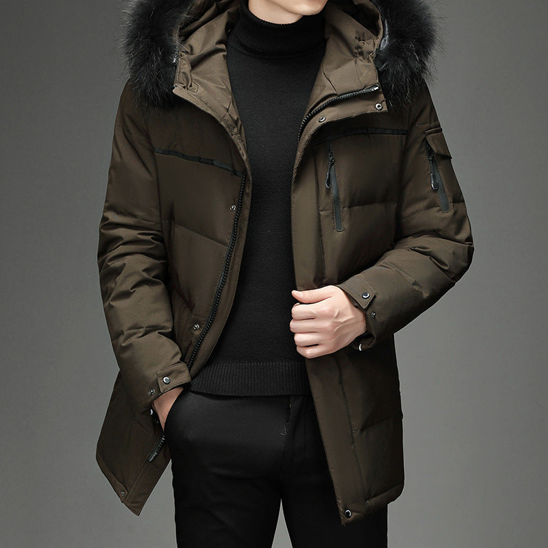 Men's Long Over Knee Down Warm Jacket - Minihomy