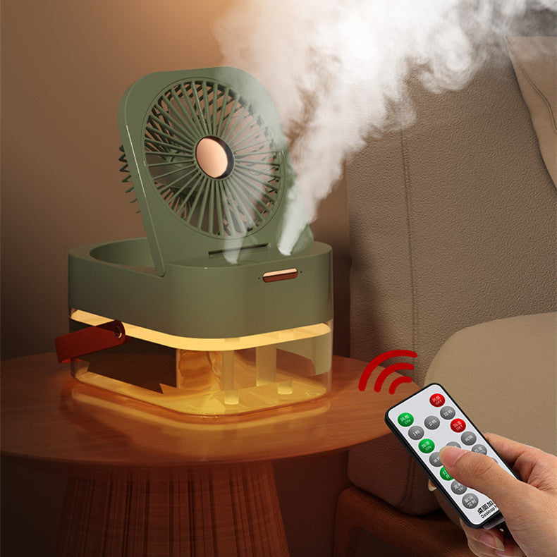 Portable Air Cooler Fan & Humidifier with Night Light - USB Mist Fan for Home Office - Minihomy