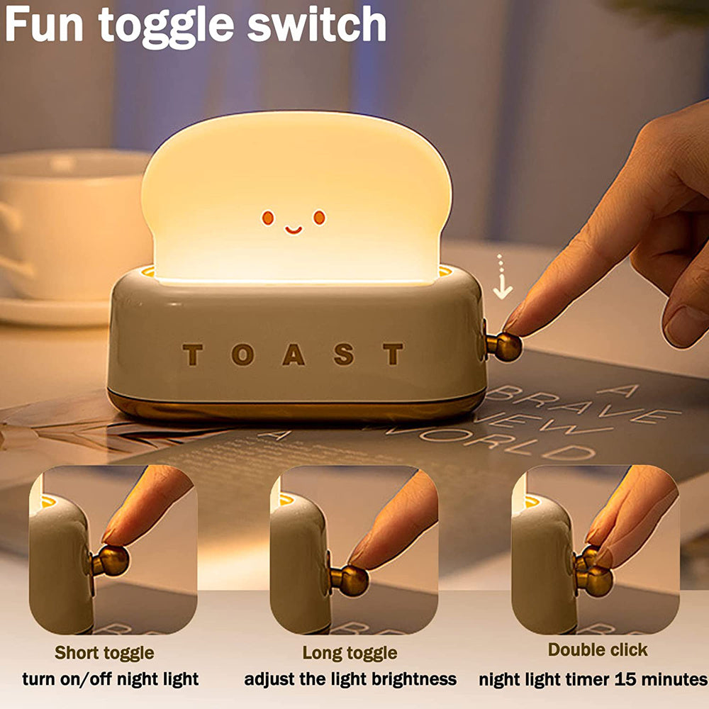 Funny LED Bread Maker Night Light - USB Charging, Dimmable, Timer, Kids Room Lamp - Minihomy