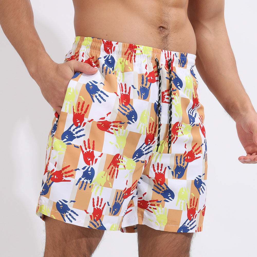 Gradient Printed Beach Shorts - Double Layer Casual Sport Shorts - Minihomy