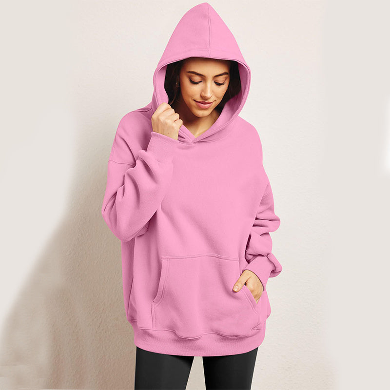 Women's Oversized Fleece Hoodie Sweatshirt with Pocket - Long Sleeve Pullover