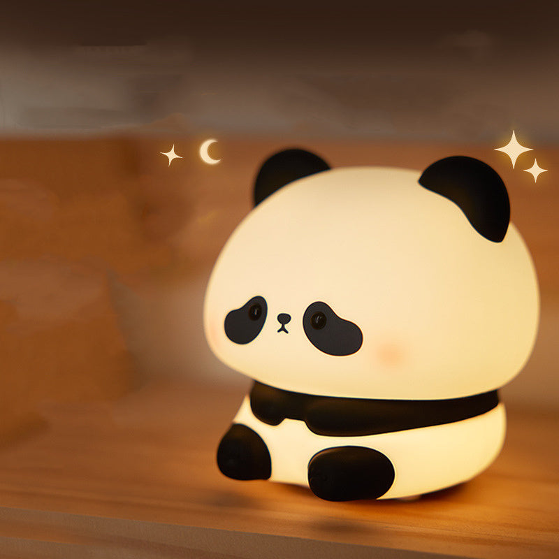 Cute Panda Night Light for Kids - Rechargeable Silicone Lamp, Timing Function, Bedroom Decor, Boys & Girls Gift - Minihomy