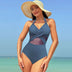 Halter-neck One-piece Swimsuit Summer Solid Color Cross-strap Design Mesh Bikini Beach Vacation Womens Clothing - Minihomy