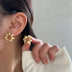 Gold Circle Stud Earrings for Women - Trendy Twists, Simple & Chic Daily Wear Jewelry - Minihomy