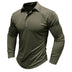 Men's Henley Shirt Lapel T-shirt Top - Minihomy