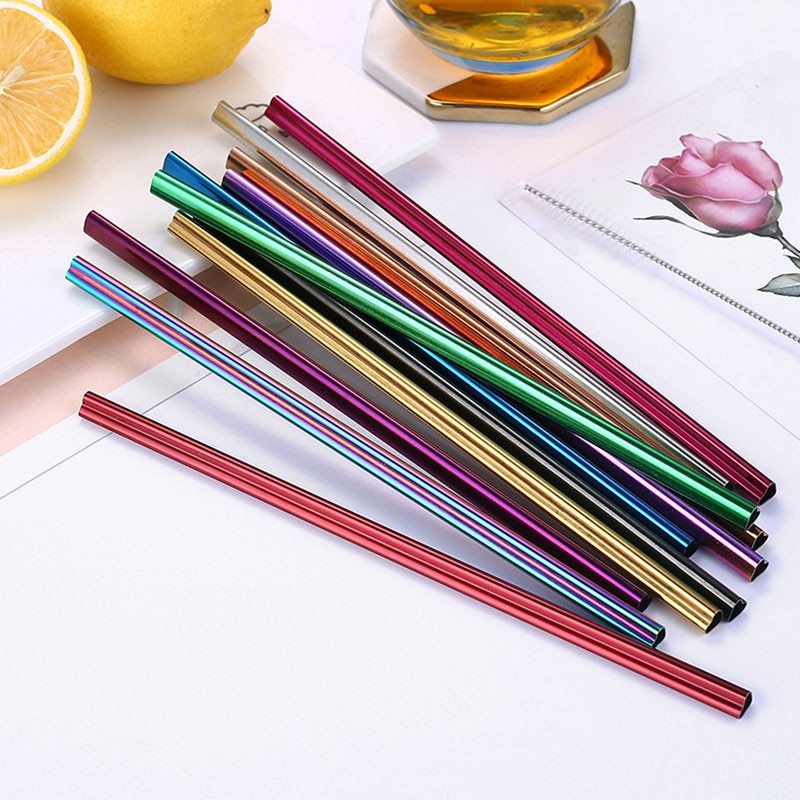 Drinking Straw Reusable Metal Straw Set Heart-shaped Bubble Tea Straws - Minihomy