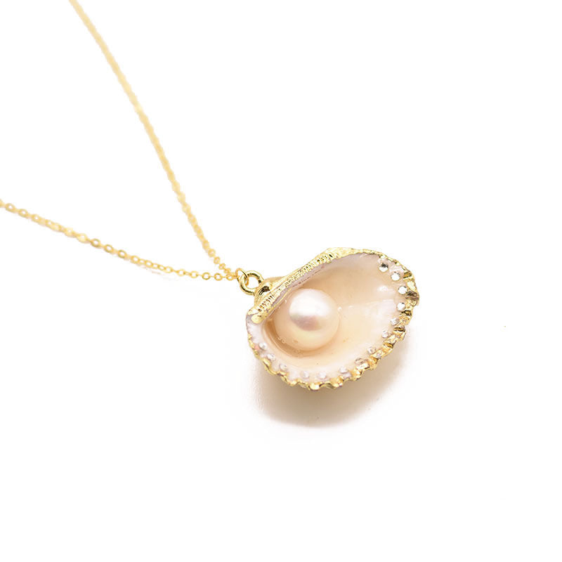 Pearl Necklace 925 Sterling Silver Shell Jewelry - Minihomy