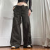 Lounge Pants Lace-Up Low Rise Asymmetric Pocket Loose Cargo Pants - Minihomy