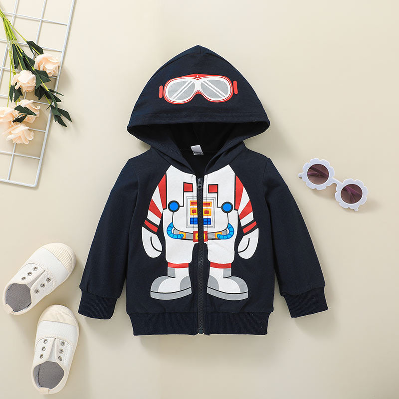 Children's Hooded Tops Jackets Kids Zipper Shirts - Minihomy