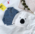 Cartoon bear boy denim jacket - Minihomy