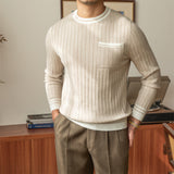 Crew Neck Long Sleeve Sweater Pullover - Minihomy