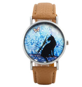 Watch Women Quartz Clock Women Brand Fashion Print Cat Pattern Charm Dress Wristwatch Women