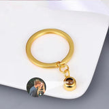 Personalized Photo Projection Key Chain Simple Custom Picture Small Circle Keyring For Women Men Memory Birthday Christmas Gift - Minihomy