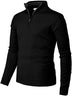 Men's Casual Slim Pullover Knit Zipper Stand Collar Polo Shirt - Minihomy