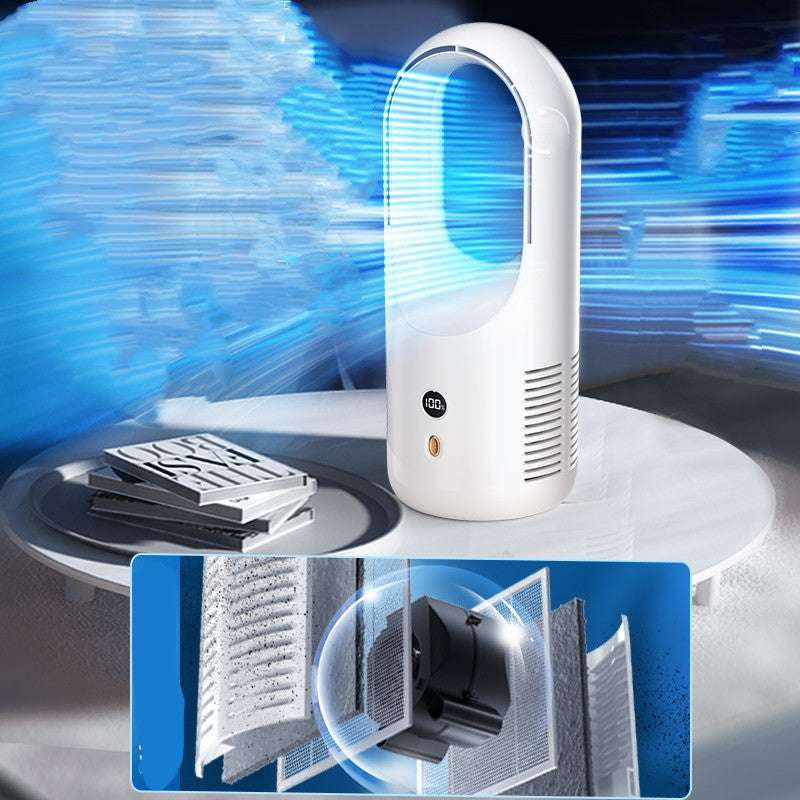 Electric Bladeless Fan Cooler - USB Rechargeable Air Cooling Fan with LED Display - Minihomy