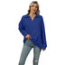 New Lapel V-neck Sweatshirt Fashion Casual Loose Solid Color  Long-sleeved Pullover Top For Womens Clothing - Minihomy