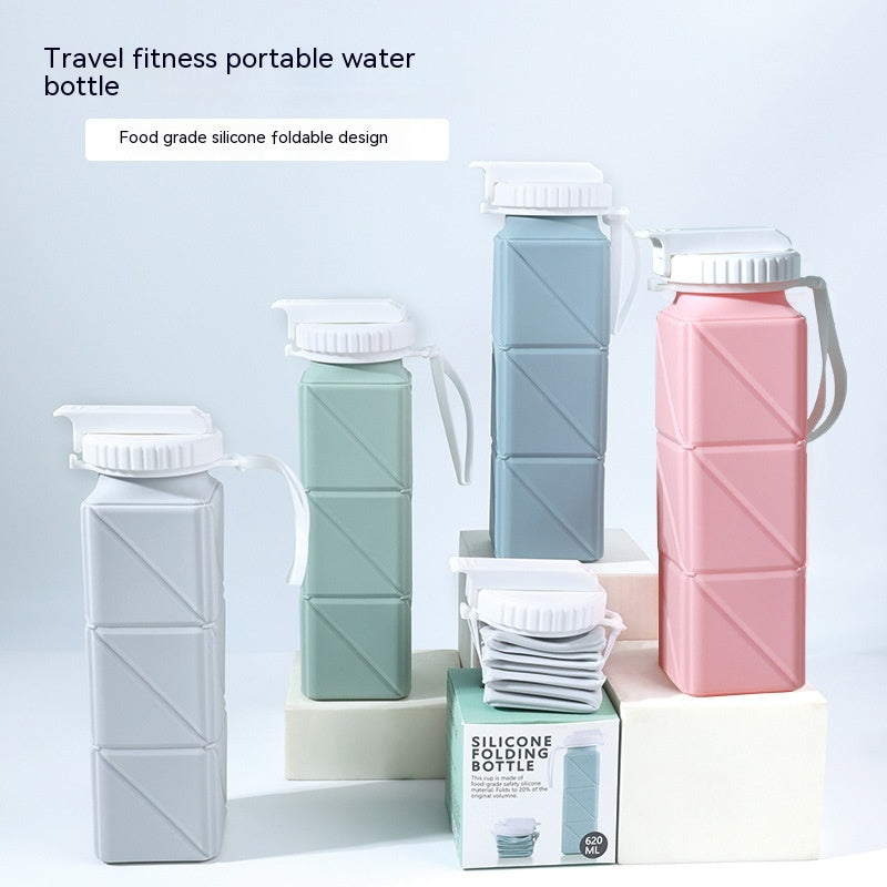 Portable Silicone Folding Water Bottle - Foldable Sports Cup for Outdoor Travel - Minihomy