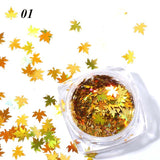 Gradient Maple Leaf Nail Sequins: Add a Touch of Autumn Glam - Minihomy