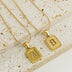 Alphabet Necklace 26 Letters Hollow Out Square 18K Necklace Fashion Jewelry - Minihomy