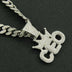 European Hip Hop Full Diamond Crown Letters Pendant Cuban Necklace - Minihomy