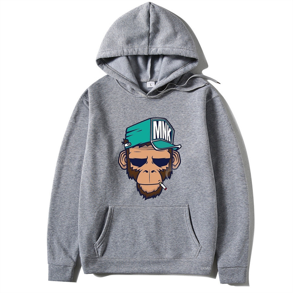 Monkey Printed Men's Hoodie Leisure Warm Sweatshirt - Minihomy