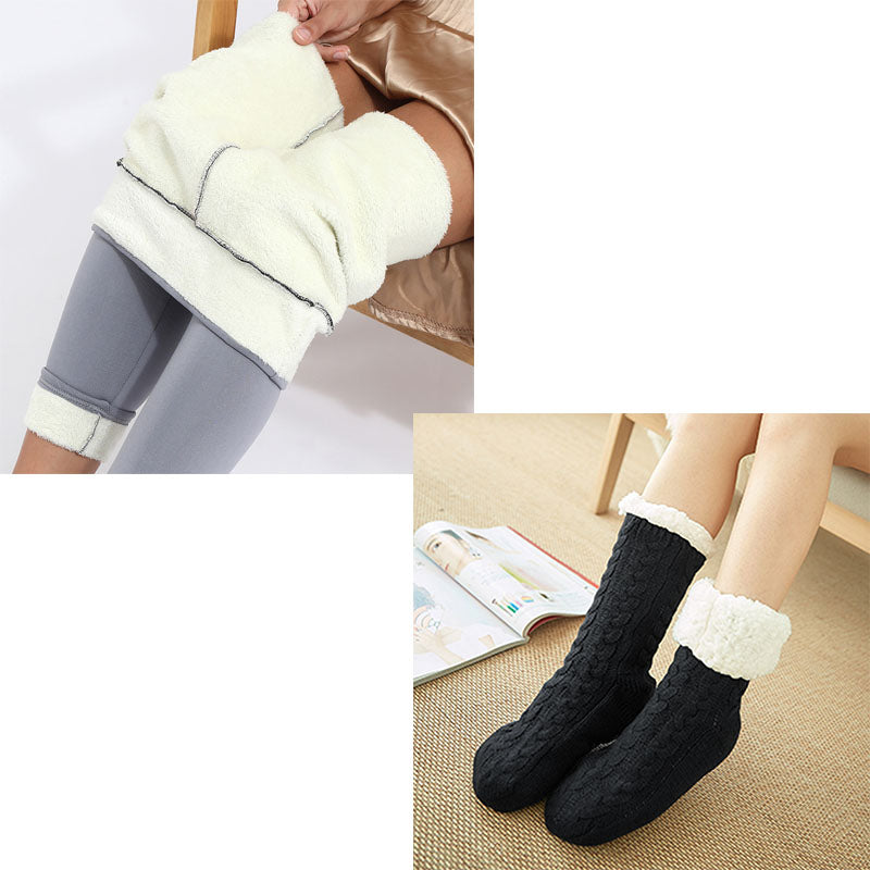 Oversized Cashmere Tight Thermal Pants Autumn And Winter Cashmere Leggings - Minihomy