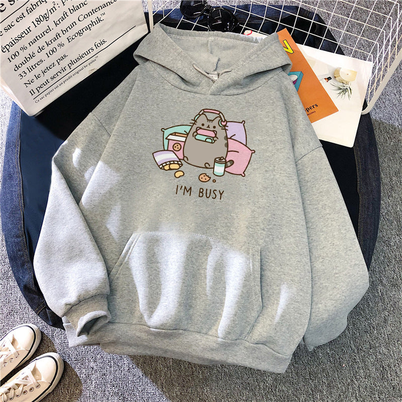 Funny Cat Hoodie Women's Harajuku Sweater - Minihomy