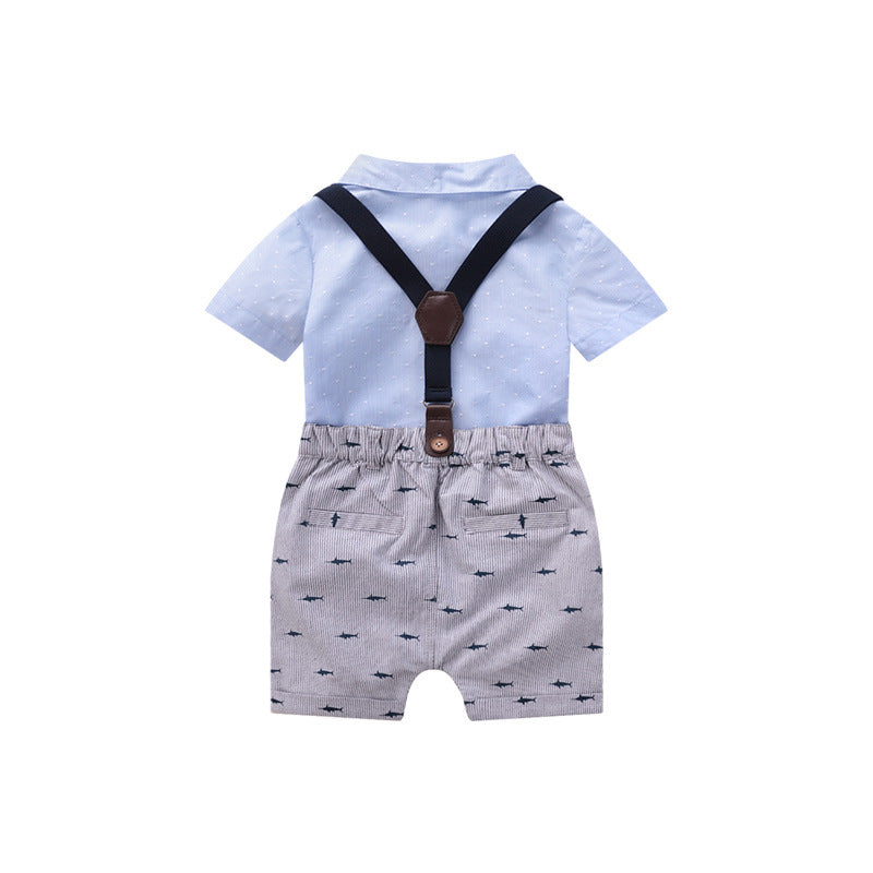 Baby boy short sleeve suit summer baby overalls - Minihomy