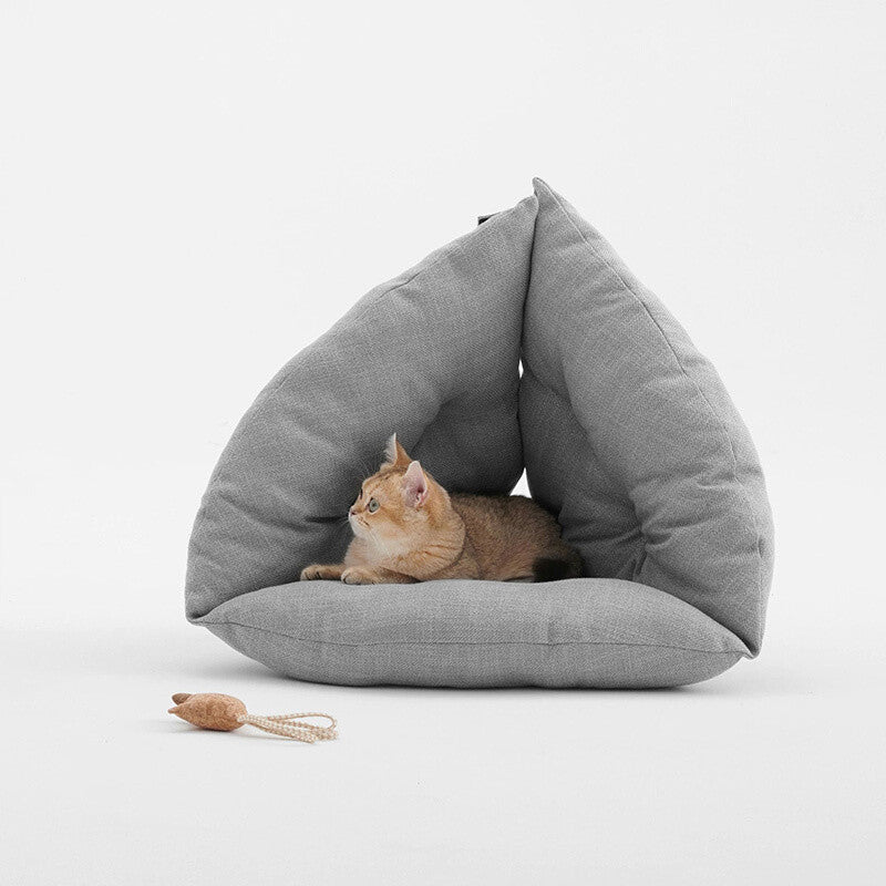 Triangle Cat Nest Pet Ürünleri - Model PA07CC2S (Gri)