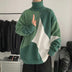 Contrasting Color High-neck Pullover Outer Wear Lazy Wind Thickened Base Sweater Men - Minihomy