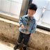 Cartoon bear boy denim jacket - Minihomy