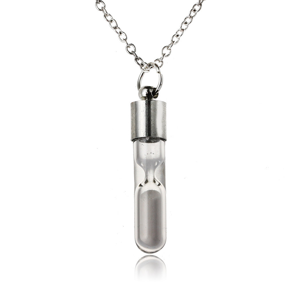 Hourglass Crystal Personalized Pendant Necklace Quicksand Wishing Bottle: Carry Your Wishes Close to Your Heart - Minihomy