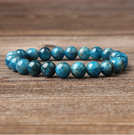 Natural Blue Apatite Bracelets Are Suitable For Men And Women To Wear Elastic Beaded - Minihomy