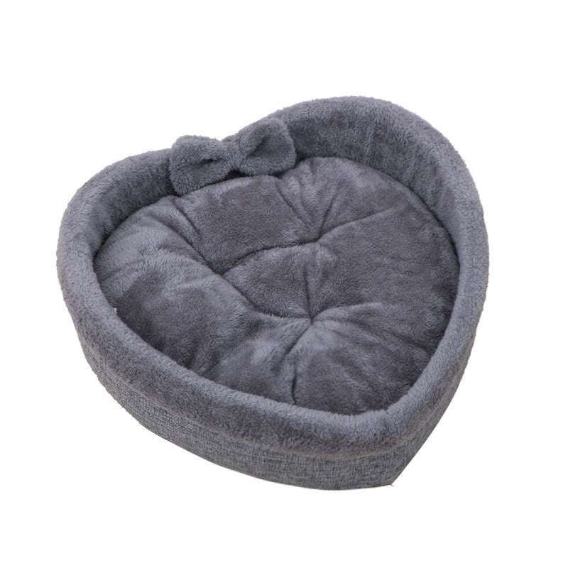 Heart Shape Soft Cozy Cat Pet Bed For Large Small Puppy Dog Cute Warm Cushion - Minihomy