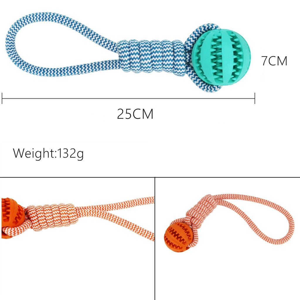 Interactive Dog Toys Set - Treat Rope Rubber Leaking Balls for Small to Medium Dogs - Minihomy