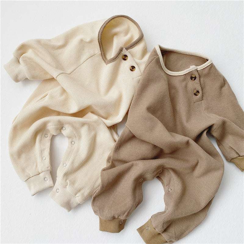 Comfortable And Simple Baby Long-sleeved One-piece - Minihomy