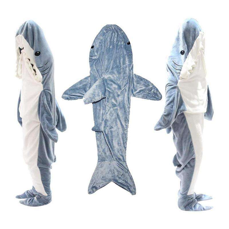 Cartoon Shark Sleeping Bag Pajamas Office Nap Shark Blanket  For Children Adult - Minihomy