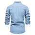 Men's Casual Denim Long Sleeve Shirt - Minihomy