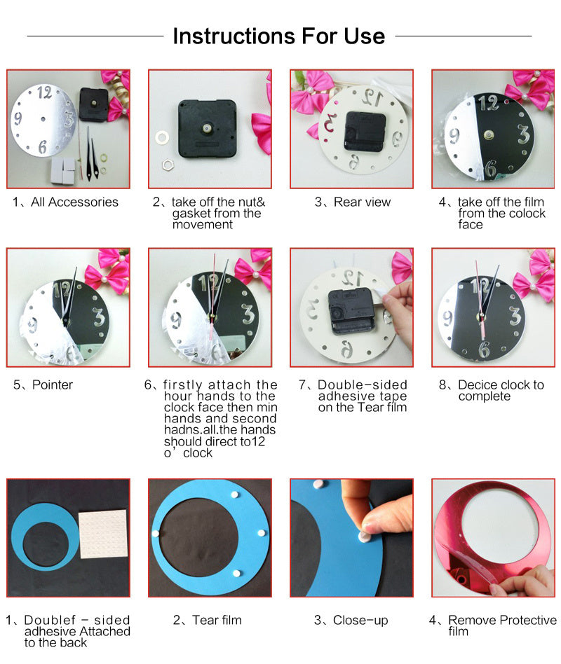 Fashion mirror wall clock - Minihomy