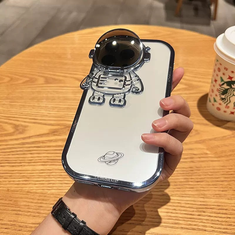 Glitter Astronaut Camera Stand Phone Case - Minihomy