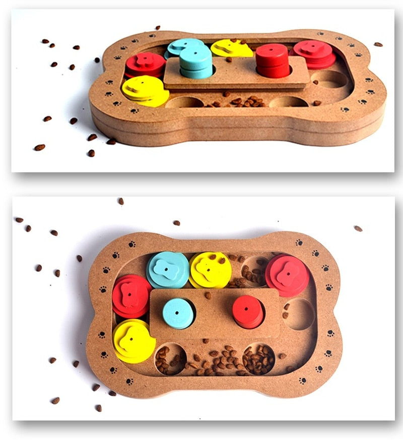 Multifunctional Pet Dog Puzzle Toy Wood Feeder Iq Training Dog Toys - Minihomy