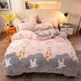 Four-piece Bedding With Velvet Sheets To Keep Warm Milk Velvet - Minihomy