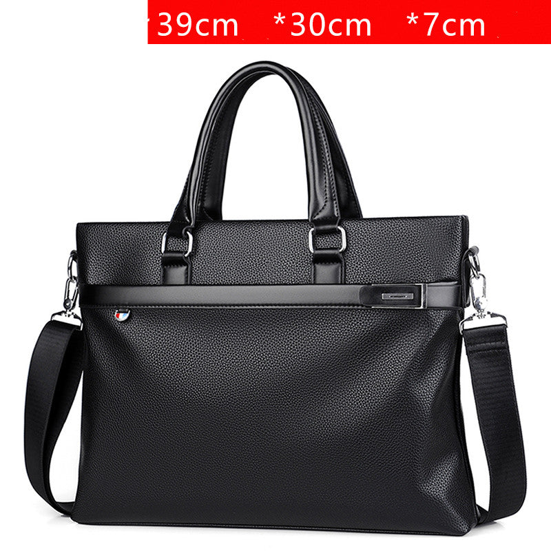 Large Capacity Business Handbag Men's Soft Leather Briefcase - Minihomy