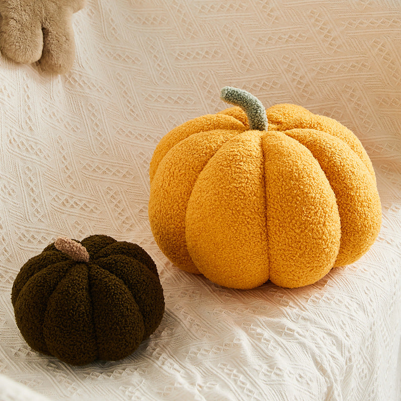 Nordic Pumpkin Round Pillow Plush Pillow Knitted Yarn - Minihomy