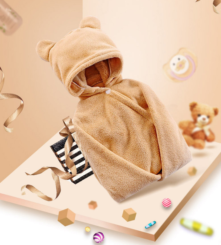 Cotton baby care hooded bath towel - Minihomy