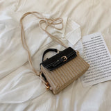 Fashion style shoulder bag women straw woven bag - Minihomy